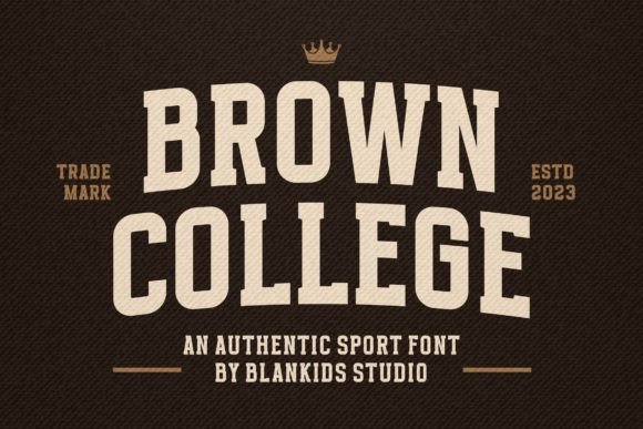 Brown College Font: Authentic Sports Display Typeface for Bold Branding