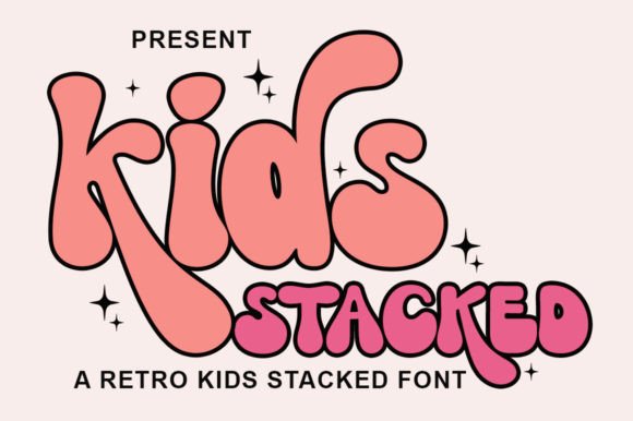Kids Stacked Font: Festive Display Typeface for Holiday Campaigns