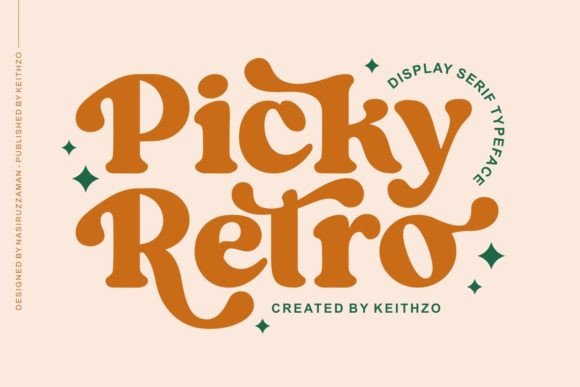Picky Retro Font: Vintage Display Serif for Handmade Brands
