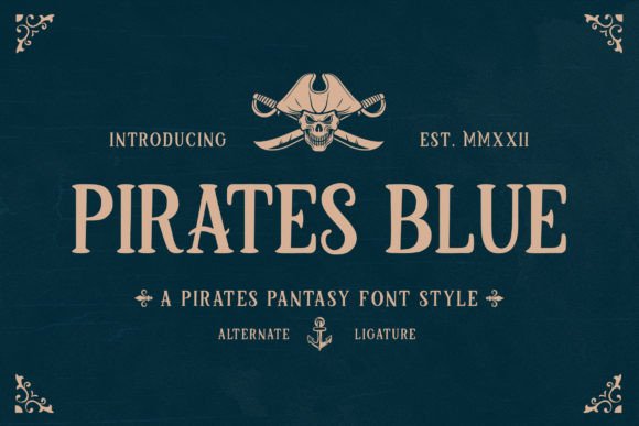 Pirates Blue Font for Pirate-Themed Handmade Products
