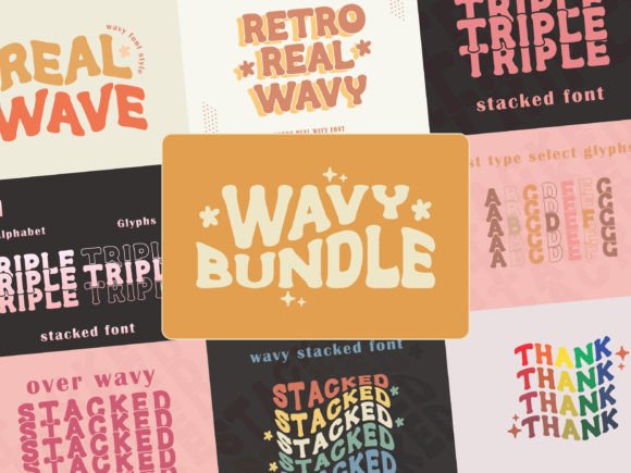 Wavy Stacked Font for Editorial Playfulness and Clarity